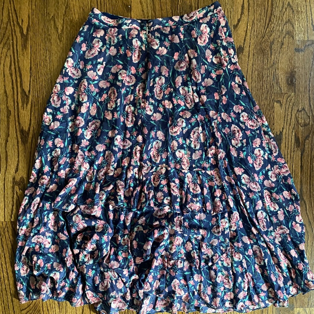 Rebecca Taylor Floral Silk Skirt